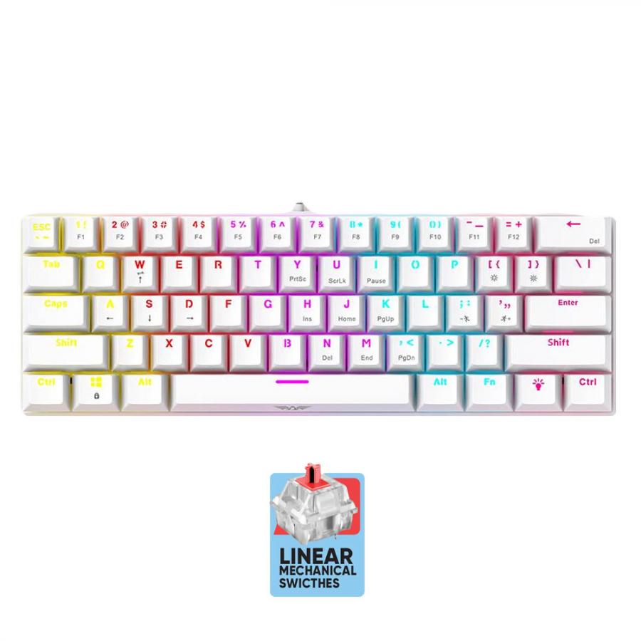 ARMAGGEDDON 61-KEYS WIRED MECH KEYBOARD RED.SW. MKA-1C CORE LINEAR WHITE