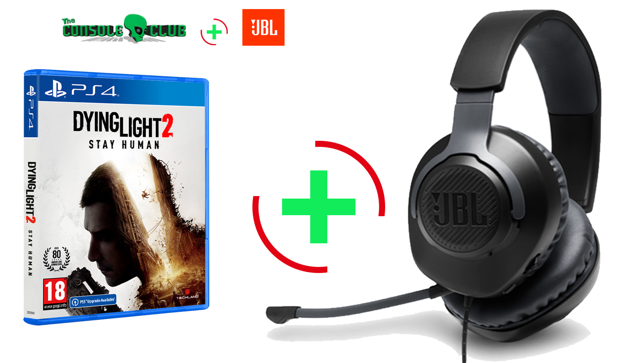 Dying Light 2: Stay Human  + Preorder Bonus  PS4   + JBL Quantum 100, Over-Ear Wired Gaming Headset (Black)