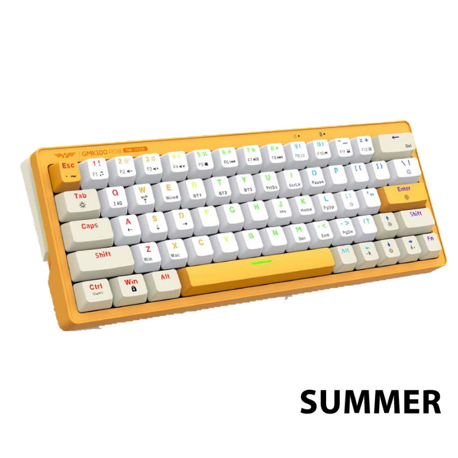 ARMAGGEDDON TRIMODE MECH RGB KEYBOARD LINEAR 63KEYS GMK-100 SUMMER
