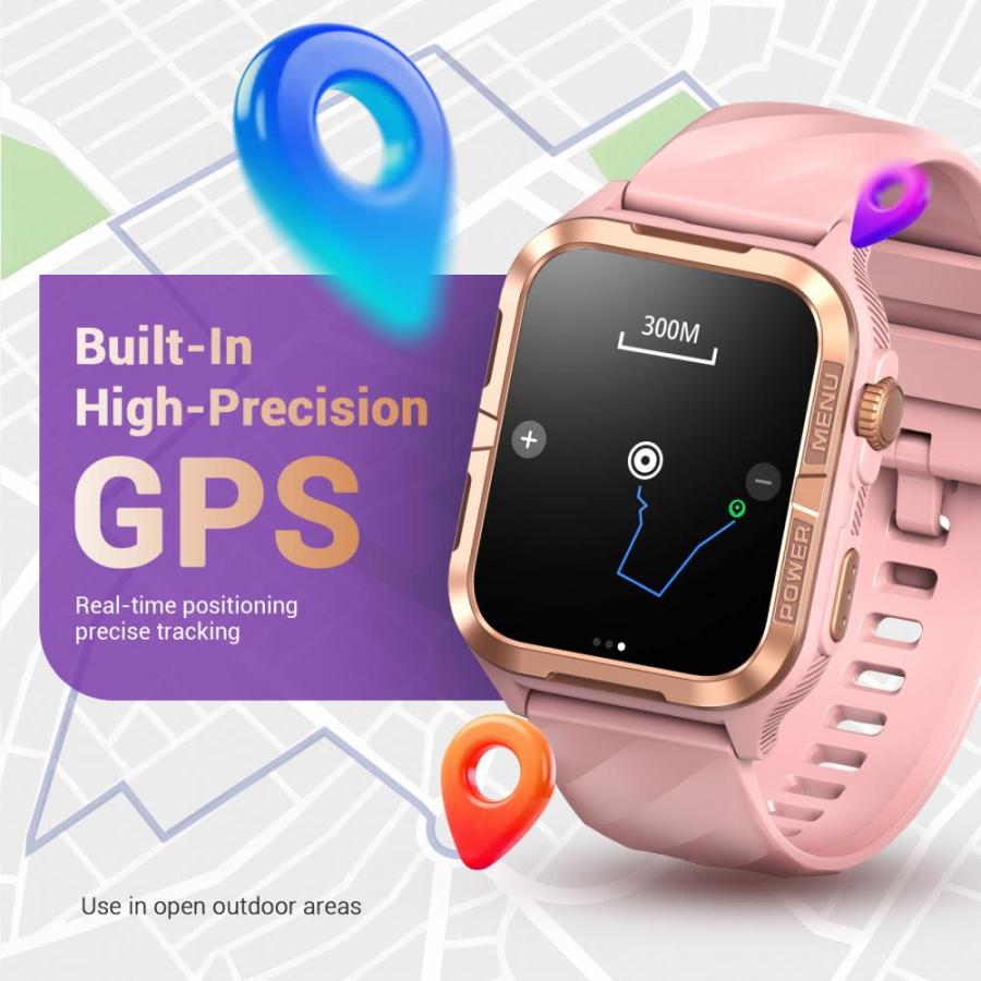 BLACKVIEW BT5.3 WATERPROOF-10M SMARTWATCH WITH DA GPT & LED TORCH PINK