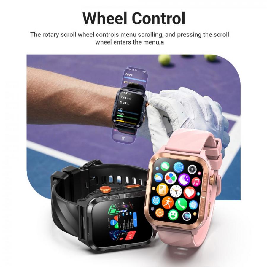 BLACKVIEW BT5.3 WATERPROOF-10M SMARTWATCH WITH DA GPT & LED TORCH PINK
