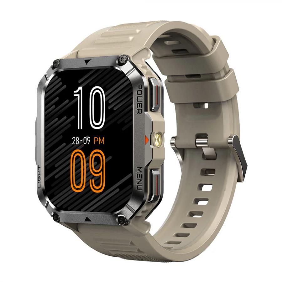 BLACKVIEW MULTI-FUNCTION SMARTWATCH WITH FLASHLIGHT COMPASS BT CALL & HEALTH MANAGEMENT KHAKI