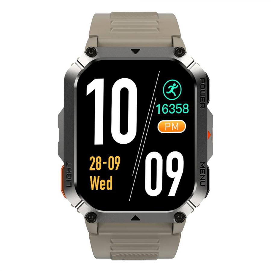BLACKVIEW MULTI-FUNCTION SMARTWATCH WITH FLASHLIGHT COMPASS BT CALL & HEALTH MANAGEMENT KHAKI