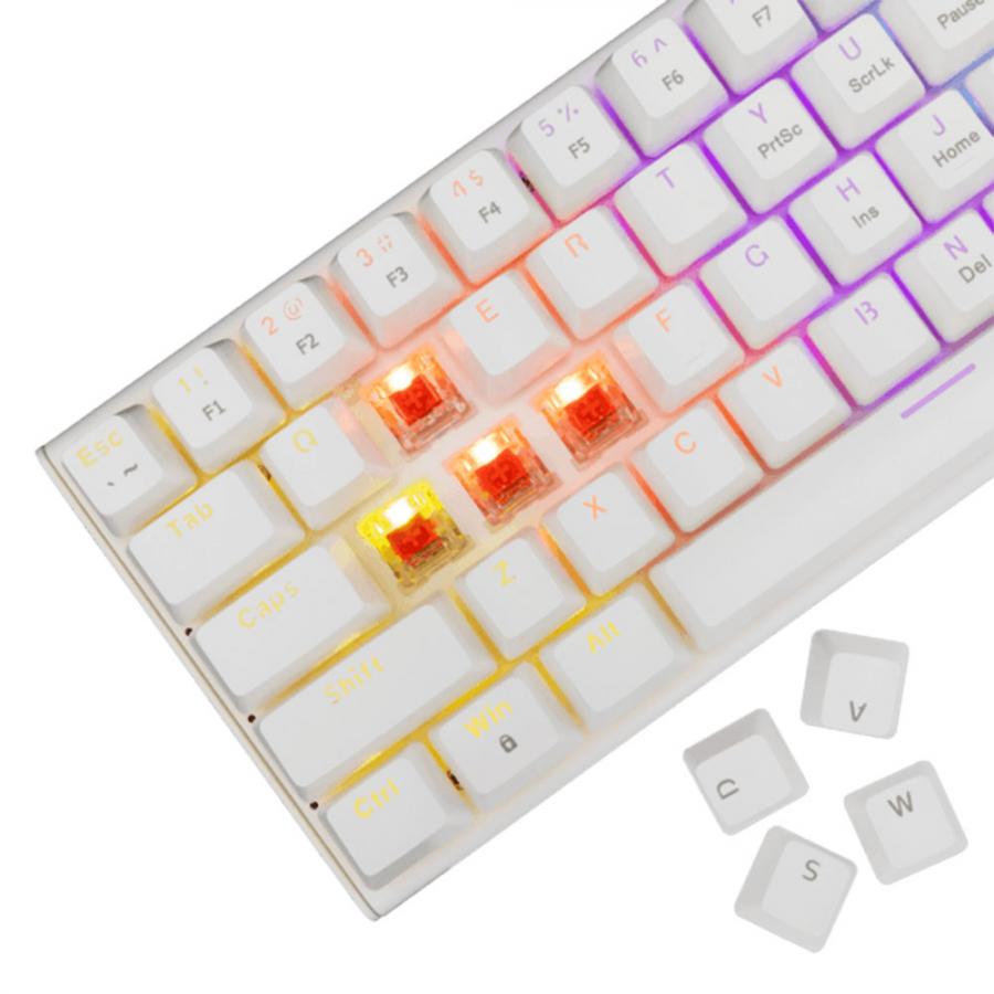 WHITE SHARK MECHANICAL KEYBOARD GK-002211V2 US RED SWITCH WAKIZASHI-2 WHITE