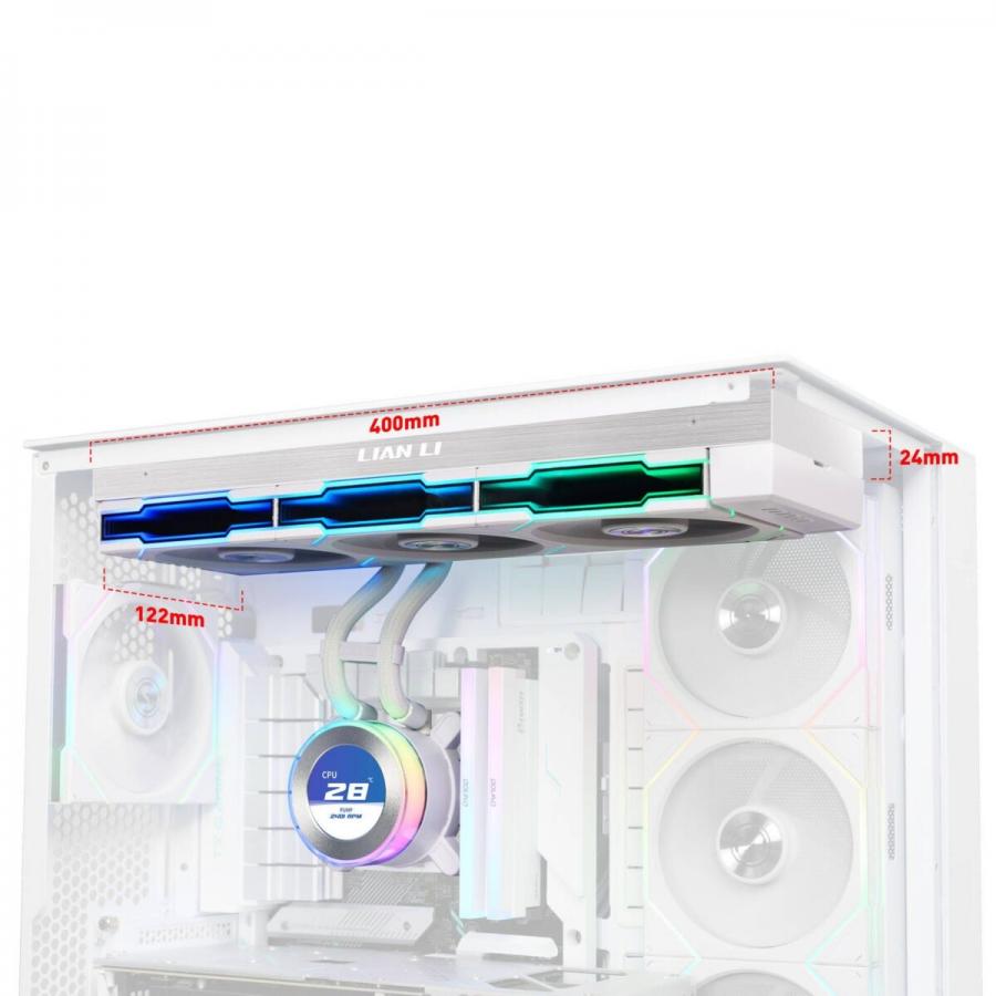 Lian Li HydroShift II LCD-C 360 RGB CL fan White - AIO CPU Liquid Cooler with CL ARGB Fans