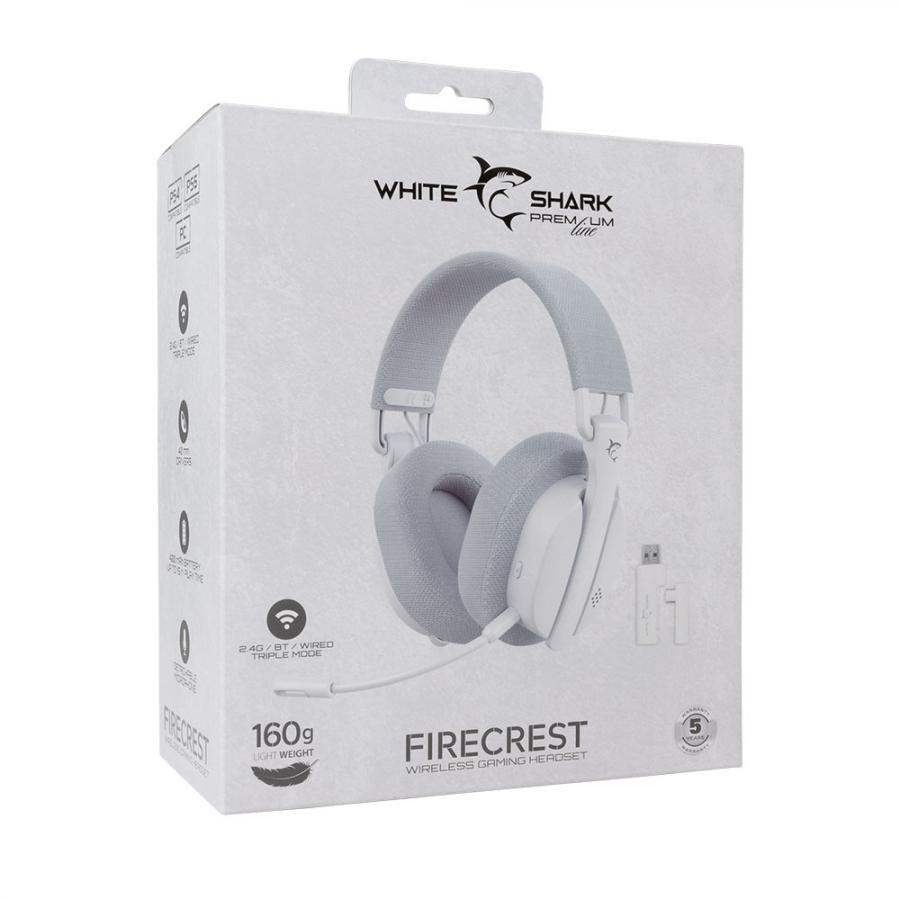 WHITE SHARK 3-IN-1 WIRELESS GAMING HEADPHONES WGH-2444 FIRECREST WHITE