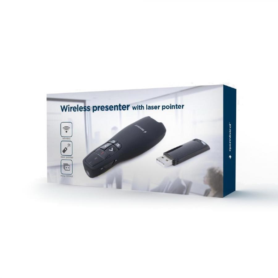 GEMBIRD WIRELESS PRESENTER WITH LASER POINTER BLACK