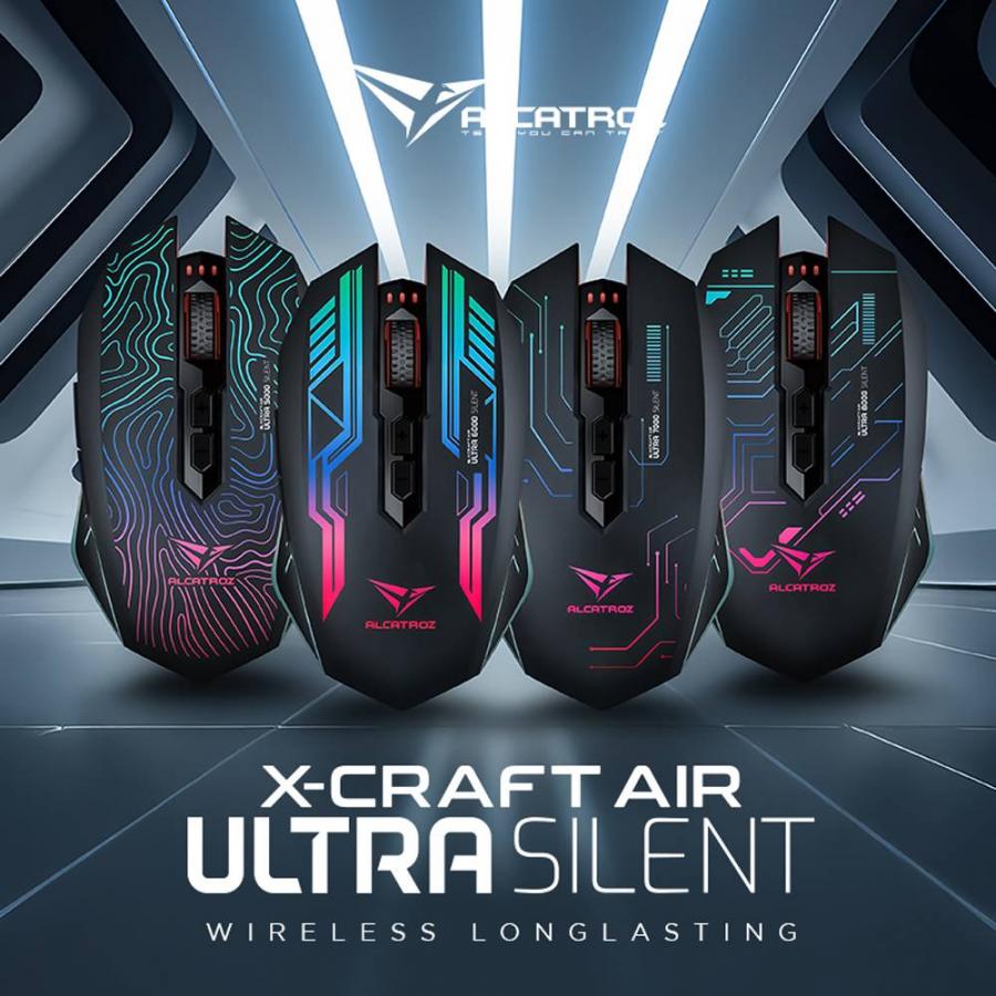 ALCATROZ SILENT 2.4G WIRELESS RGB GAMING MOUSE 4800 CPI X-CRAFT AIR ULTRA 6000