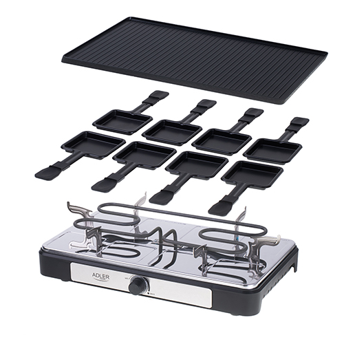 ADLER ELECTRIC GRILL - RACLETTE 1400W BLACK
