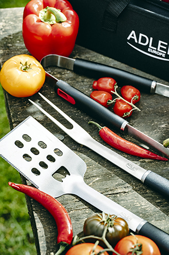 ADLER GRILL UTENSIL SET - STAINLESS STEEL WITH CARRYING CASE