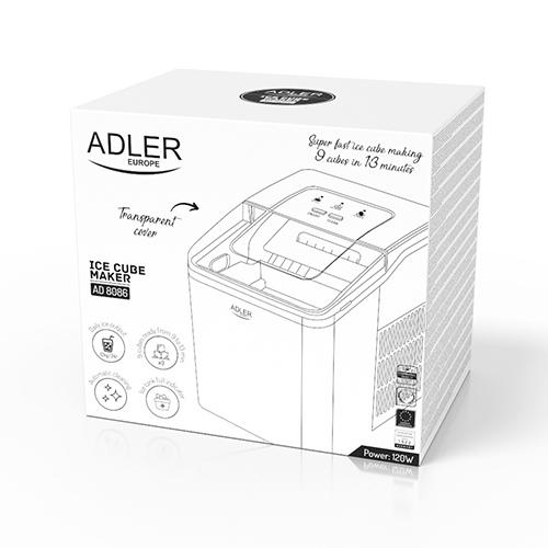 ADLER ICE MAKER 1.5L 100W SILVER