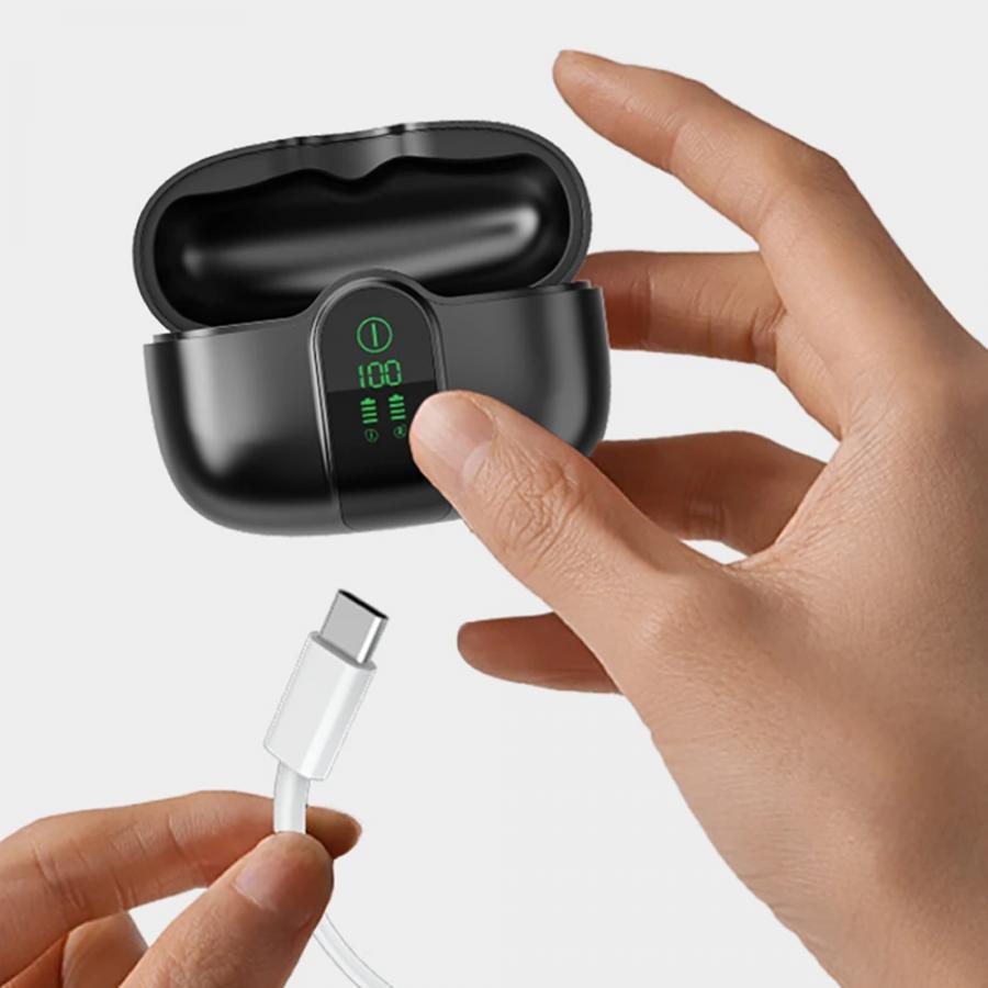 BLACKVIEW BT6.0 IPX5 AIRBUDS 15 WITH LCD CHARGING DOCK SHADOW BLACK