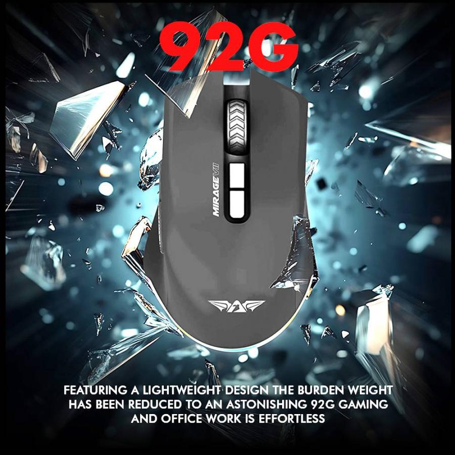 ARMAGGEDDON TRI-MODE GAMING MOUSE 10000CPI MIRAGE VII BLACK