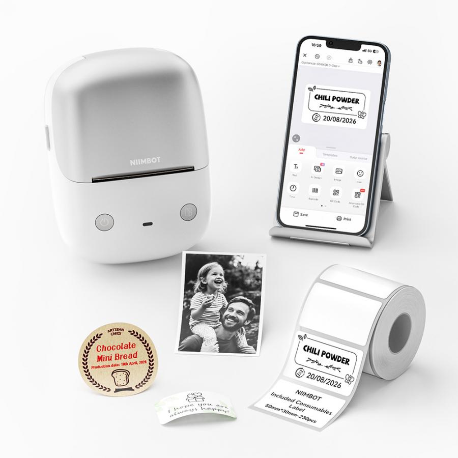 NIIMBOT THERMAL LABEL PRINTER 2-INCH HD SMART EXPIRY B2 PRO SILVER