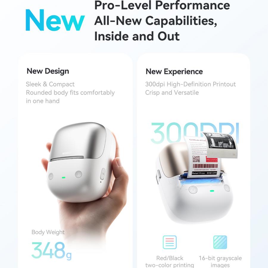 NIIMBOT THERMAL LABEL PRINTER 2-INCH HD SMART EXPIRY B2 PRO SILVER