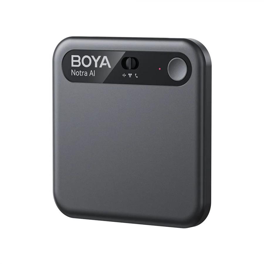 BOYA Notra Black - AI Audio Recorder - 64GB Room/Phone/BT, AI Transcription & Summary