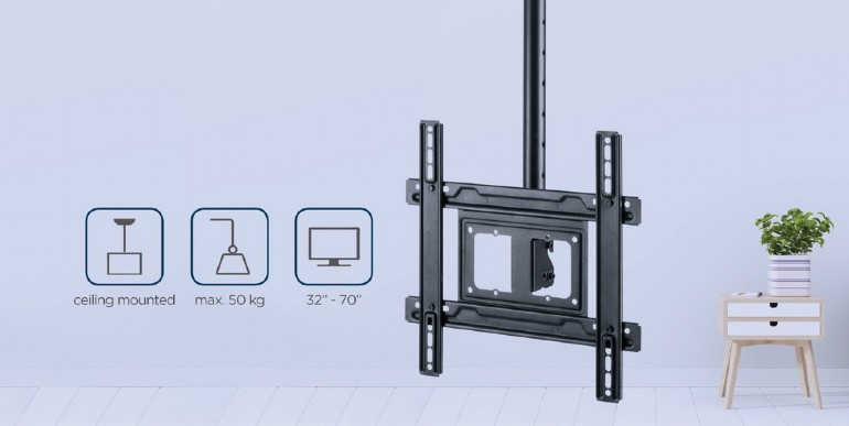 GEMBIRD FULL MOTION TV CEILING MOUNT, 32' – 70' BLACK
