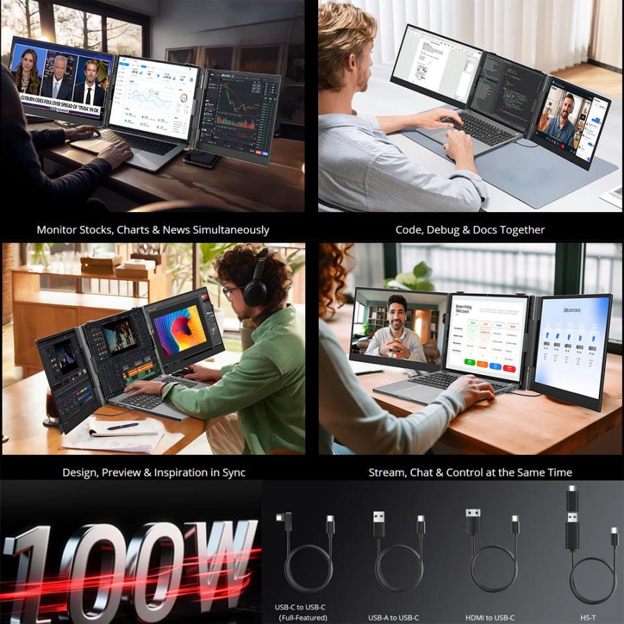 BLACKVIEW 15.3' DUAL LAPTOP SCREEN EXTENDER LCD 16:10 60Hz 1200P GREY