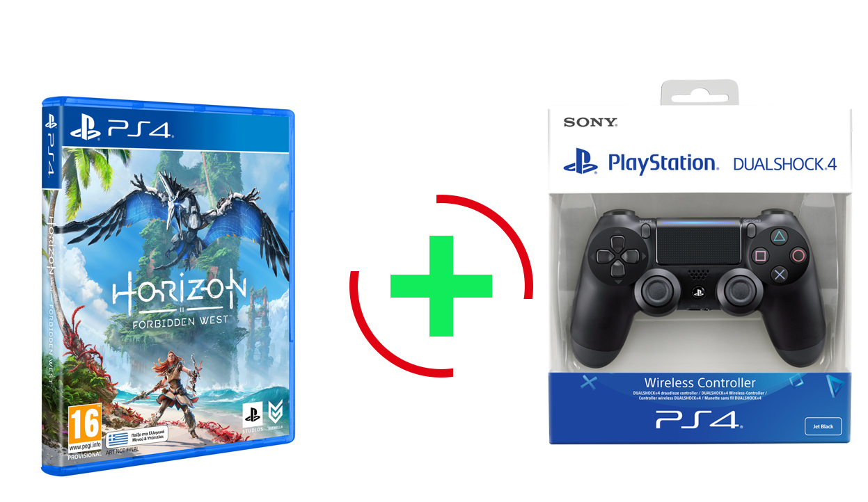 Horizon 2 Forbidden West PS4 NEW (Με ελληνικό μενού και ελληνικούς υπότιτλους) +Sony Dualshock 4 Controller Black V.2