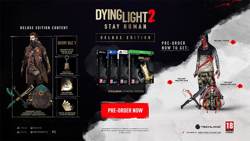 Dying Light 2: Stay Human - Deluxe Edition   + Preorder Bonus  PS4 NEW + JBL Quantum 100, Over-Ear Wired Gaming Headset (White)