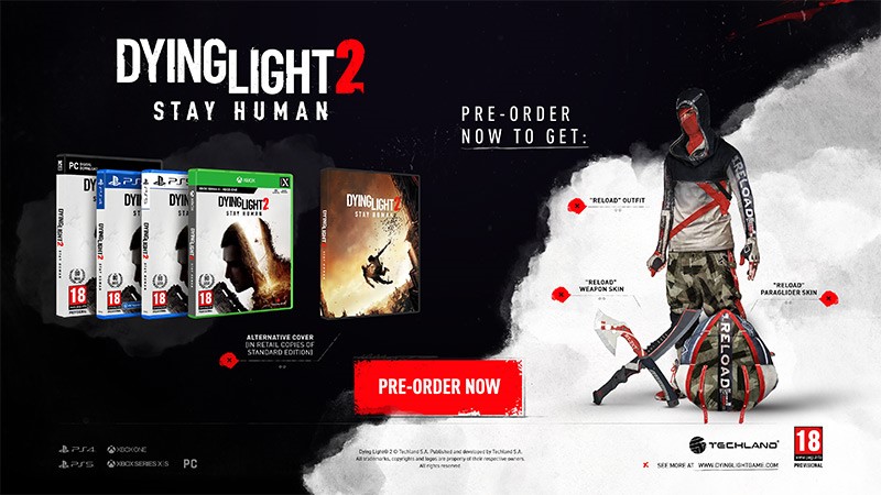 Dying Light 2: Stay Human  + Preorder Bonus  PS4   + JBL Quantum 100, Over-Ear Wired Gaming Headset (White)