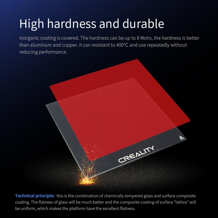 Creality Carborundum Glass Platform Kit 235Χ235Χ4 Ender-3 /3 V2/3 Pro/5/5S/5 Pro/3 KR/CR20/CP-01