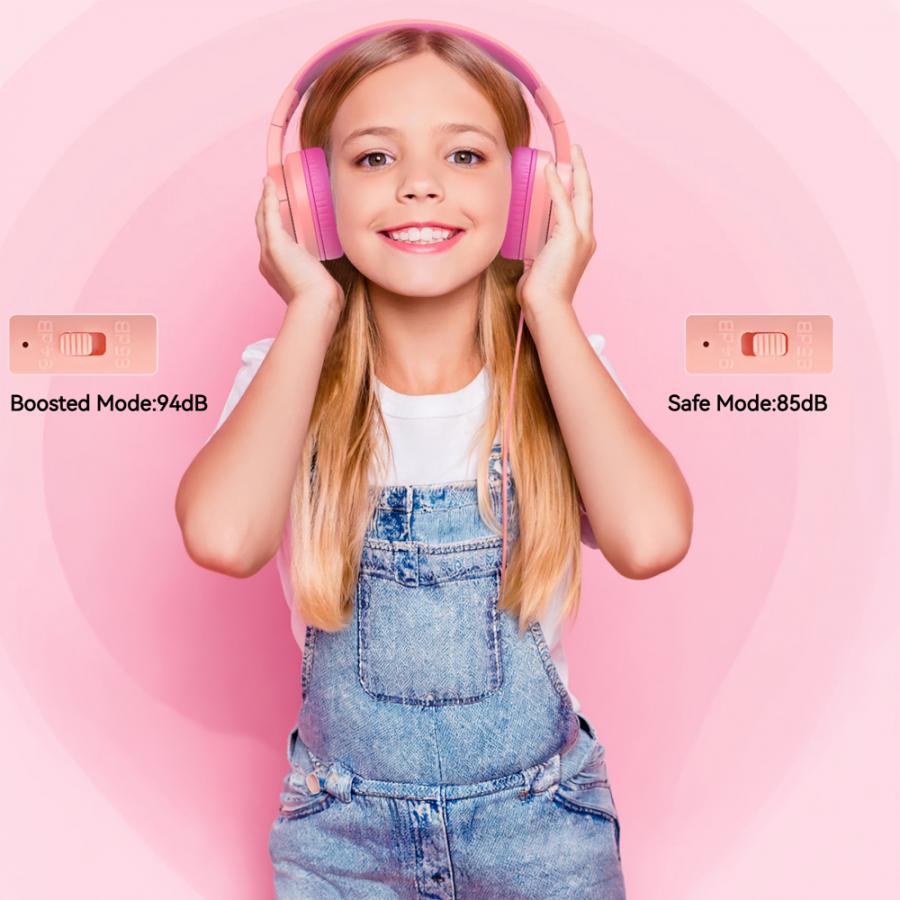 BLACKVIEW KID WIRED FOLDABLE FITBUDS K1 CORAL PINK