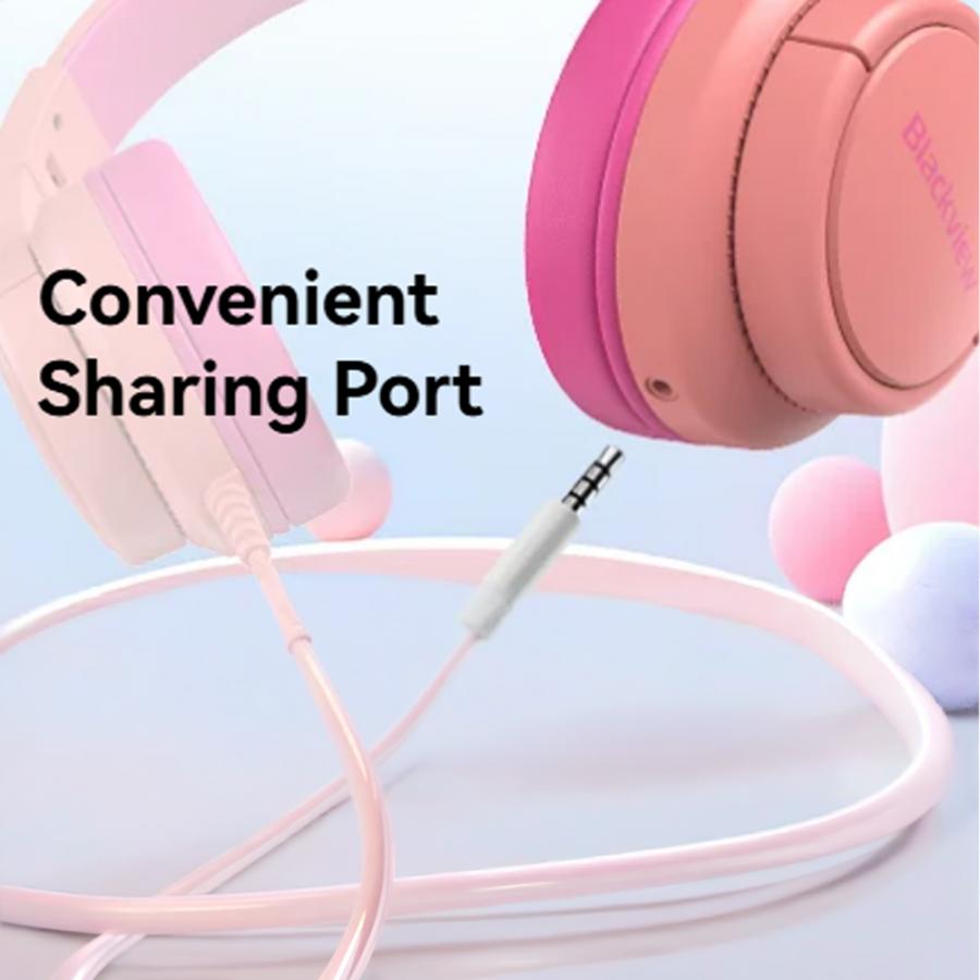 BLACKVIEW KID WIRED FOLDABLE FITBUDS K1 CORAL PINK