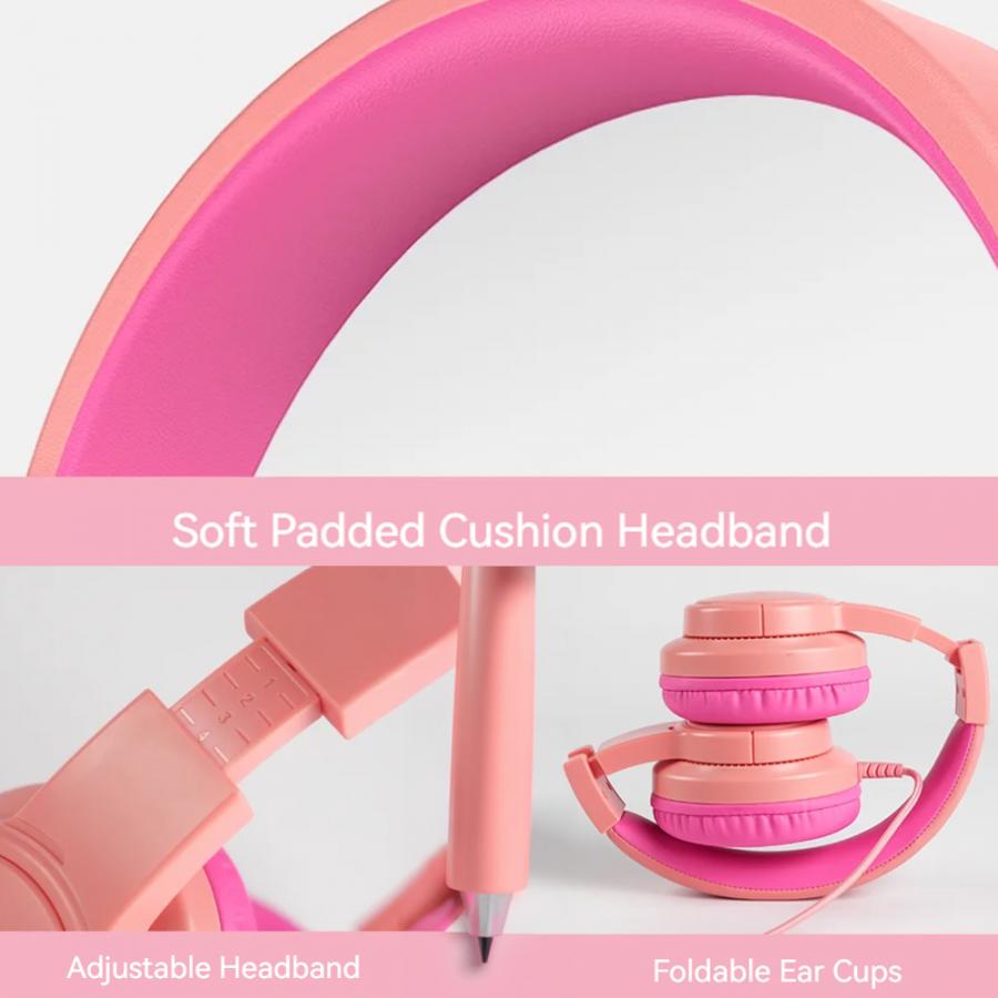 BLACKVIEW KID WIRED FOLDABLE FITBUDS K1 CORAL PINK