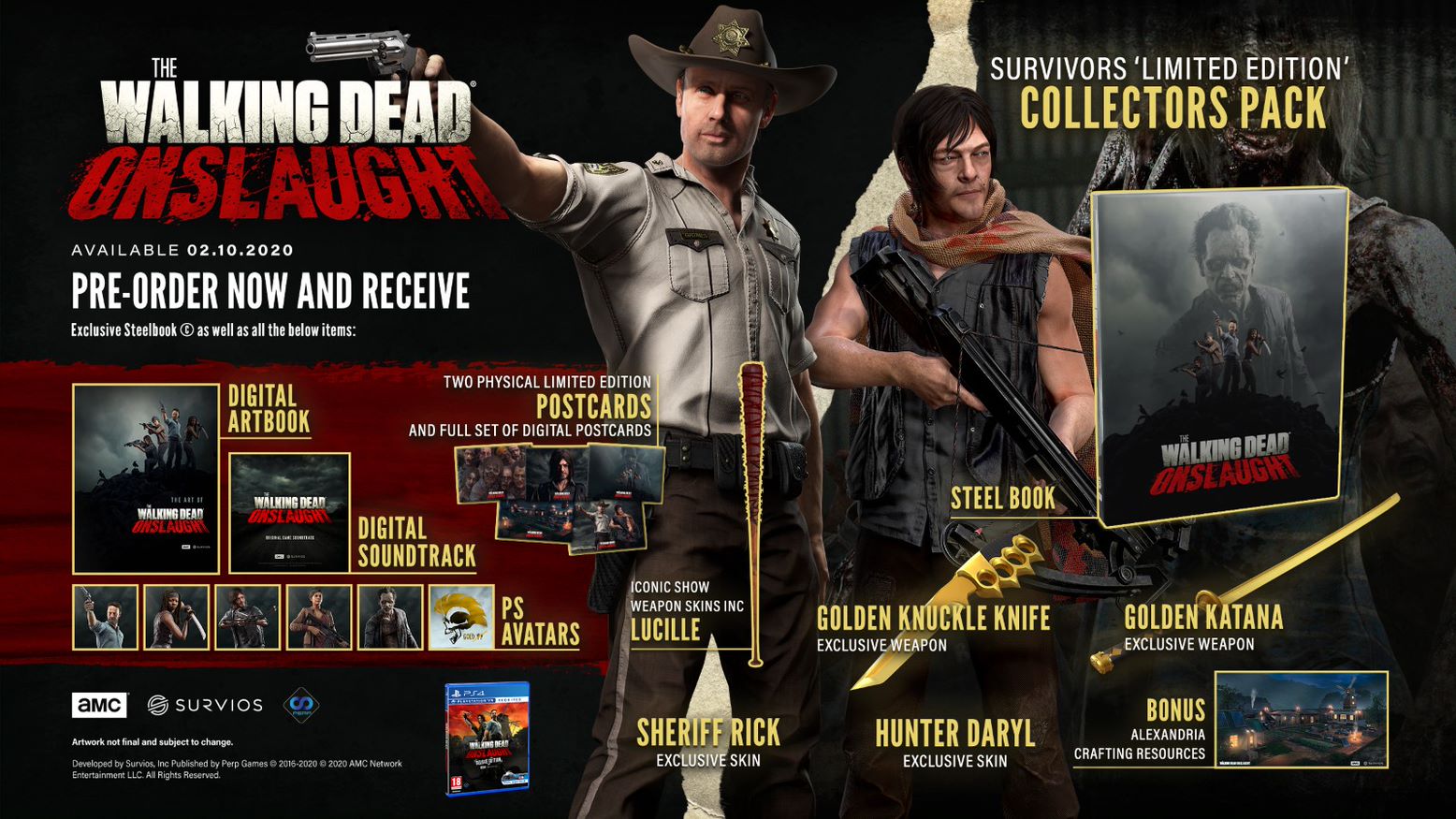 The Walking Dead Onslaught Survivor's Collector's Edition PS4 VR NEW
