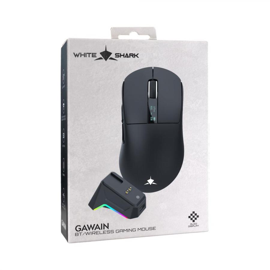 WHITE SHARK WIRELESS GAMING MOUSE 12000DPI WMG-5023 GAWAIN BLACK