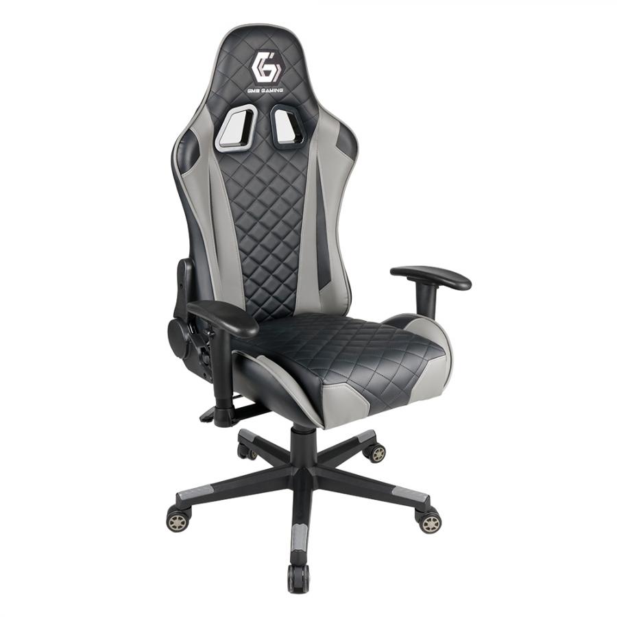 GEMBIRD GAMING PVC LEATHER CHAIR WITH PILLOWS BLACK GREY