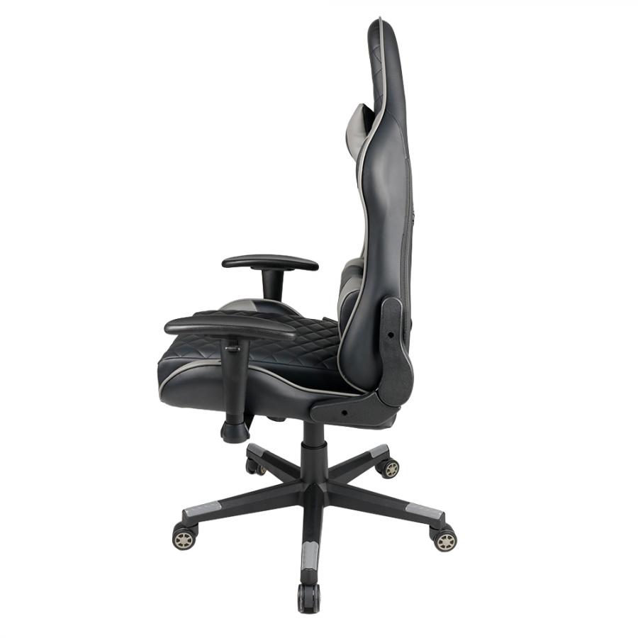 GEMBIRD GAMING PVC LEATHER CHAIR WITH PILLOWS BLACK GREY