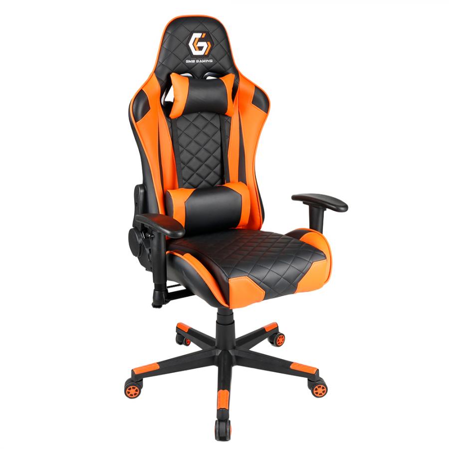 GEMBIRD GAMING PVC LEATHER CHAIR WITH PILLOWS BLACK ORANGE
