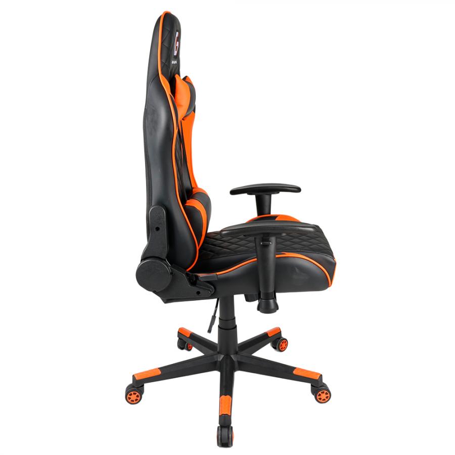 GEMBIRD GAMING PVC LEATHER CHAIR WITH PILLOWS BLACK ORANGE
