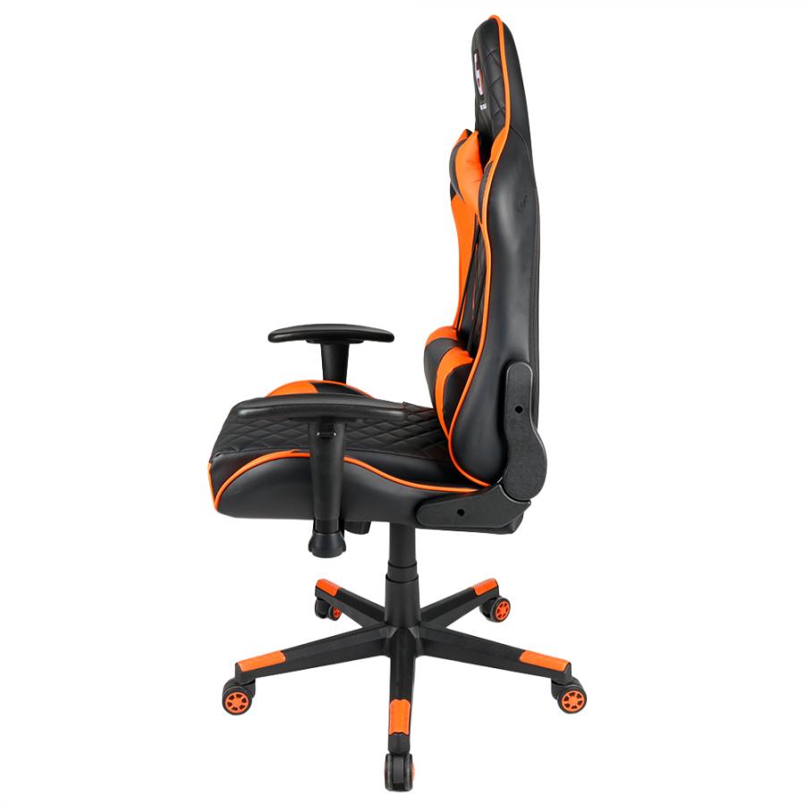 GEMBIRD GAMING PVC LEATHER CHAIR WITH PILLOWS BLACK ORANGE