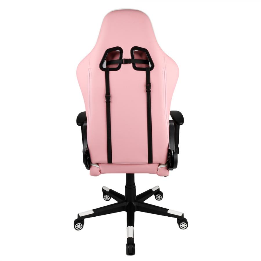 GEMBIRD GAMING PVC LEATHER CHAIR WITH PILLOWS WHITE PINK