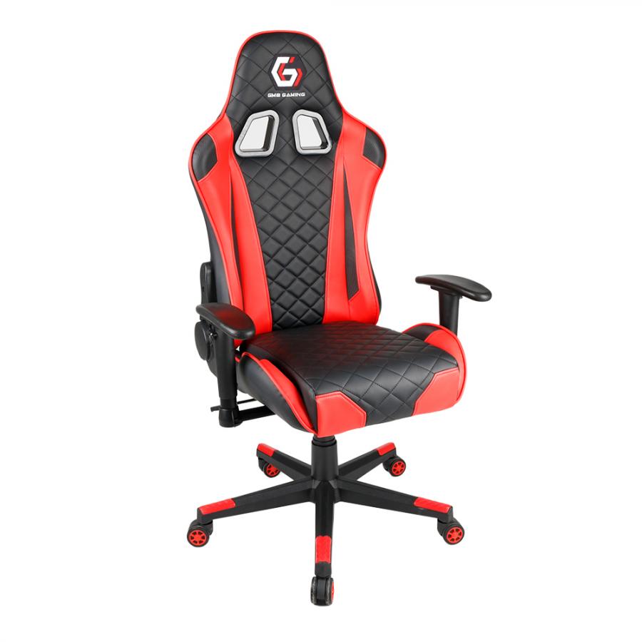 GEMBIRD GAMING PVC LEATHER CHAIR WITH PILLOWS BLACK RED