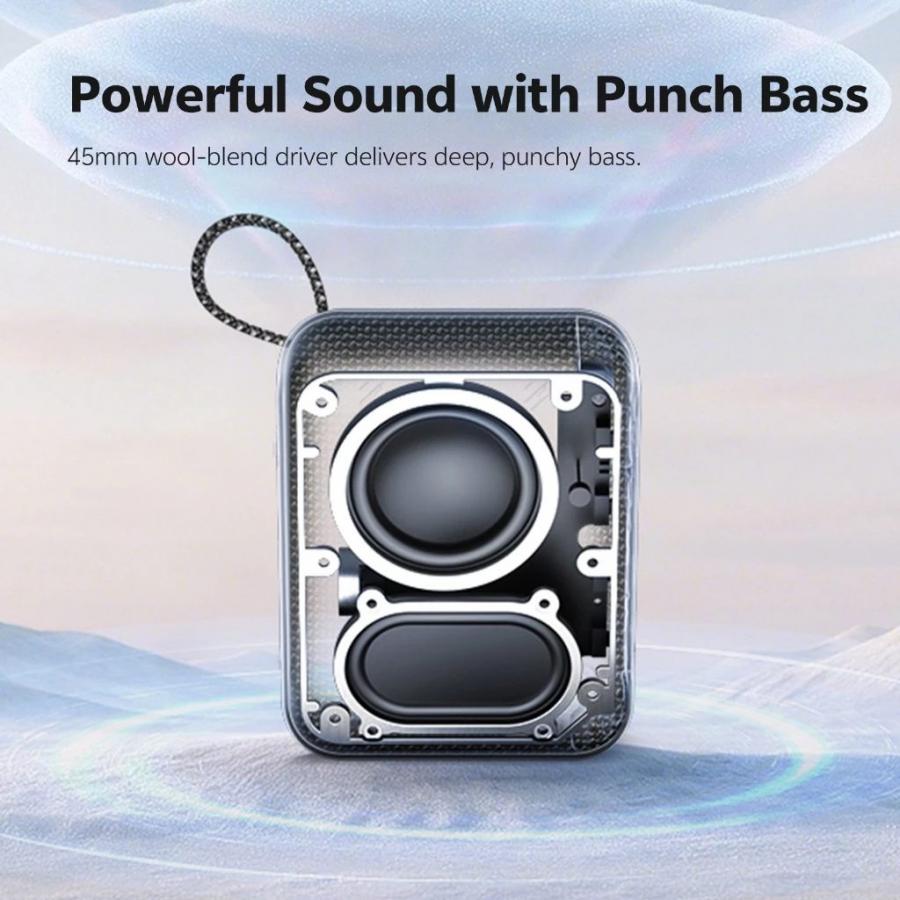 QCY SP2 Black - Pocket Size IP67 RGB BT Speaker Deep Punch Bass TWS Stereo Subwoofer 17h