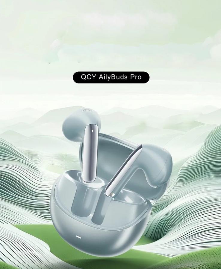 QCY AilyBuds Pro Semi-Ear ANC TWS Green 6 mic & A.I. Noise Cancel. LDAC Audio Ultra HD Multi-point