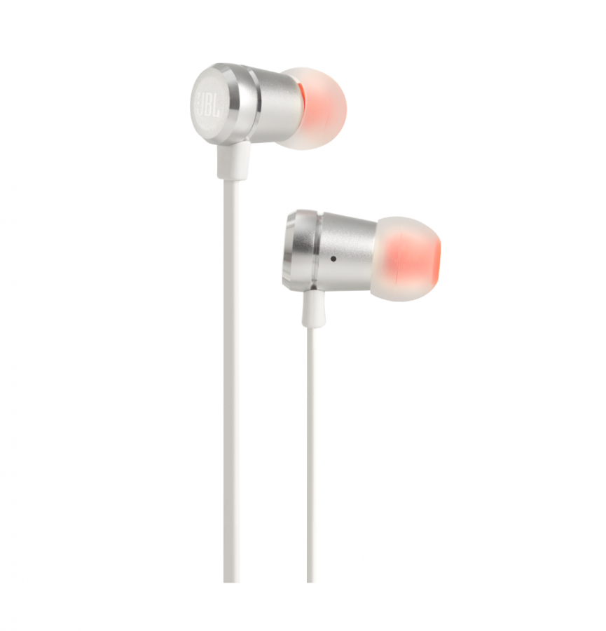 JBL T290, InEar Universal Headphones 1-button Mic/Remote (Silver)