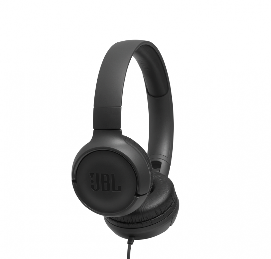 JBL Tune 500, OnEar Universal Headphones 1-button Mic/Rem (Black)
