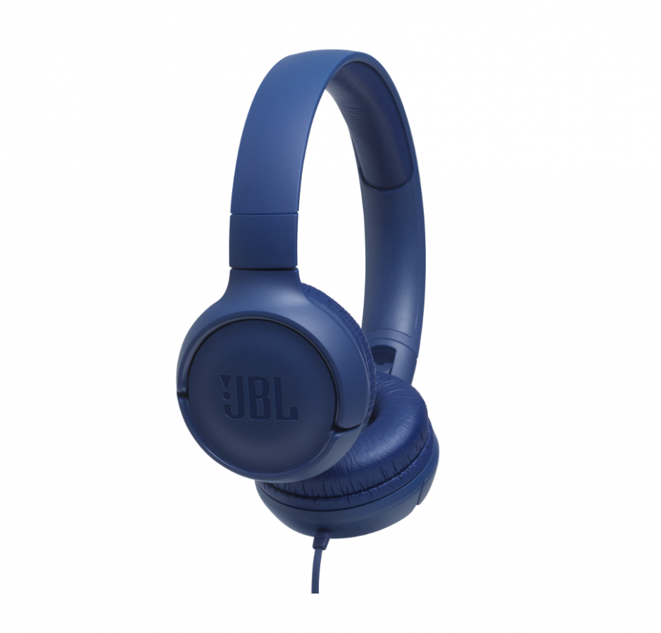 JBL Tune 500, OnEar Universal Headphones 1-button Mic/Rem (Blue)