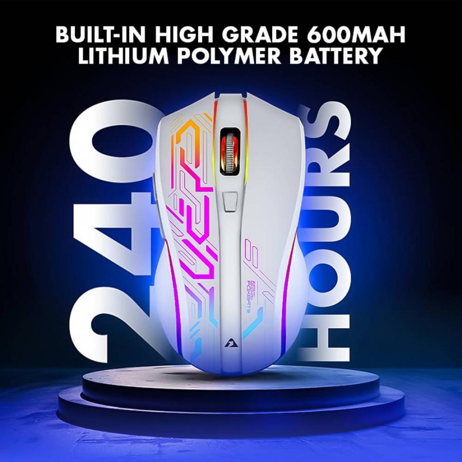 ARMAGGEDDON 2.4G WIRELESS GAMING MOUSE RGB 10000 CPI MIKOYAN FOXBAT-III CYBERPUNK BLACK