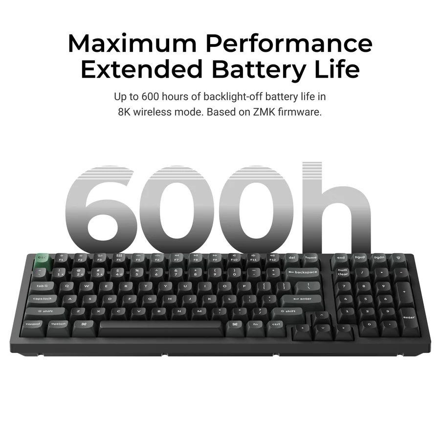 Keychron K10 Ultra (K10U-H1) ZMK Wireless 8K Mechanical Keyboard Red Switch (Hot-Swap) 100% Us Lay
