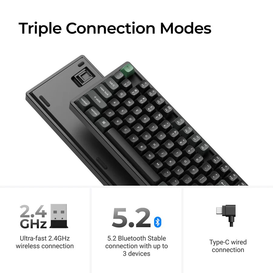 Keychron K8 Ultra (K8U-J1) ZMK Wireless 8K Mechanical Keyboard Red Switch (Hot-Swap) 80% Us Layout