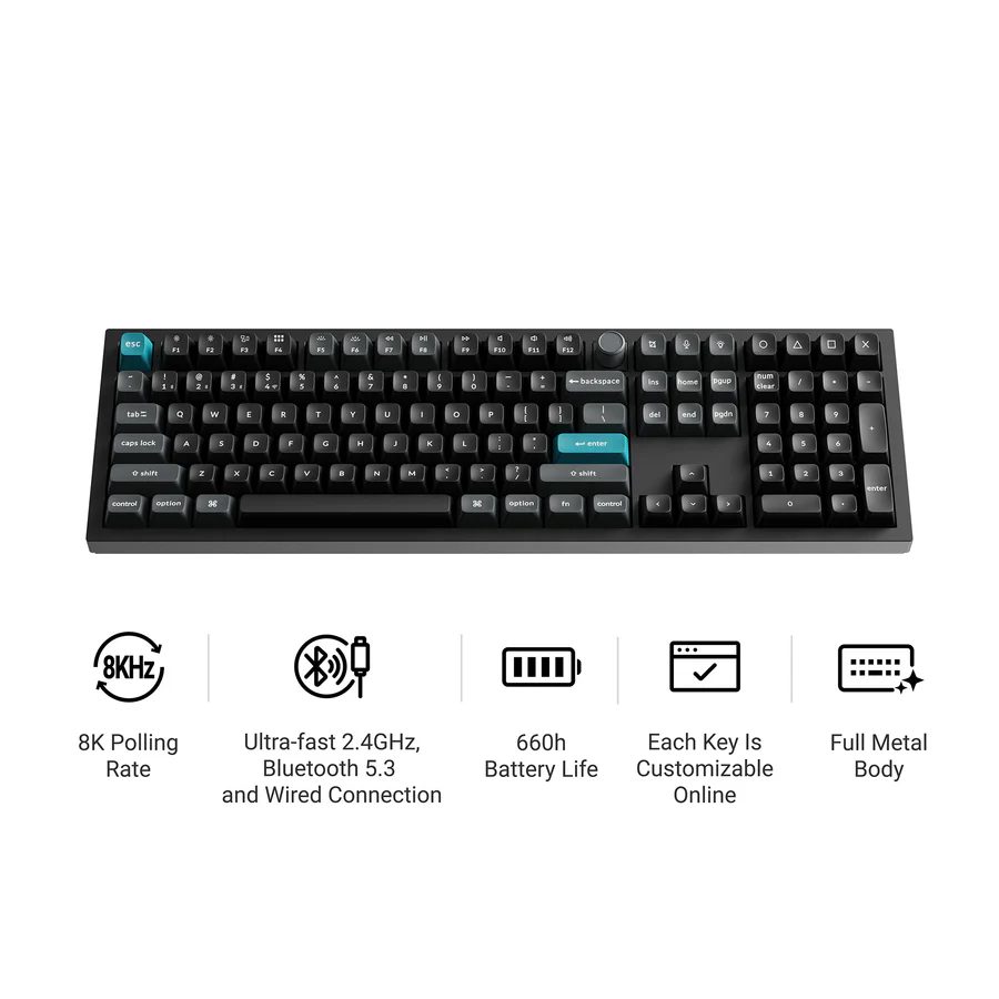 Keychron Q6 Ultra (Q6U-M3) ZMK RGB 8K Wireless Custom Mechanical Keyboard-Brown Switch 100% US