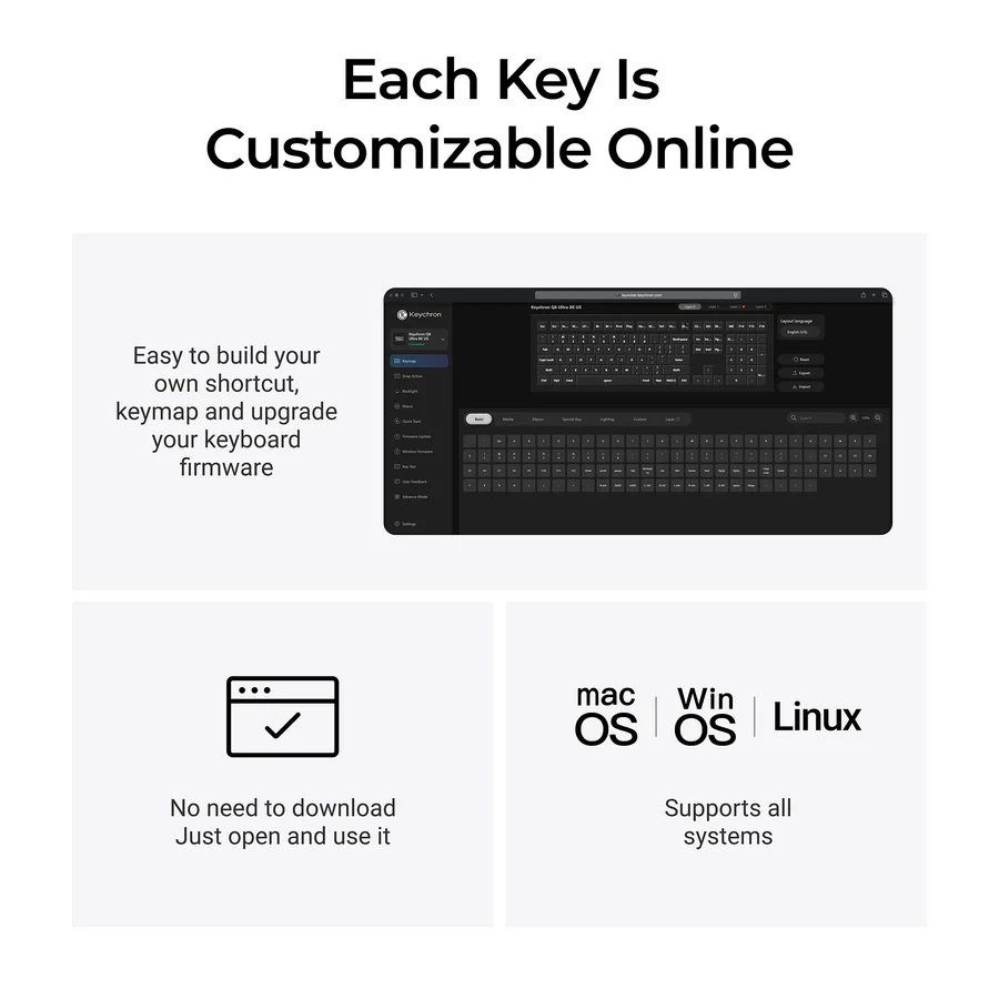 Keychron Q6 Ultra (Q6U-M3) ZMK RGB 8K Wireless Custom Mechanical Keyboard-Brown Switch 100% US