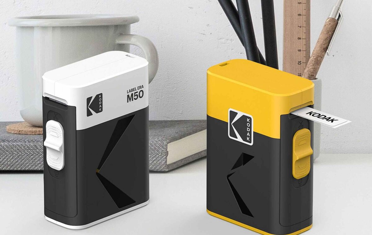 Kodak Label ERA M50 Label Maker Machine, Yellow (Label Printer with 1 Roll Sticker Label)