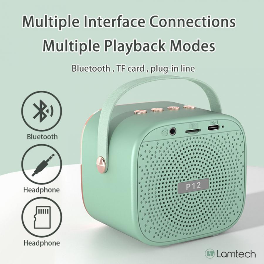 LAMTECH BT5.4 RGB KID KARAOKE SPEAKER GREEN WITH MIC KRODDY